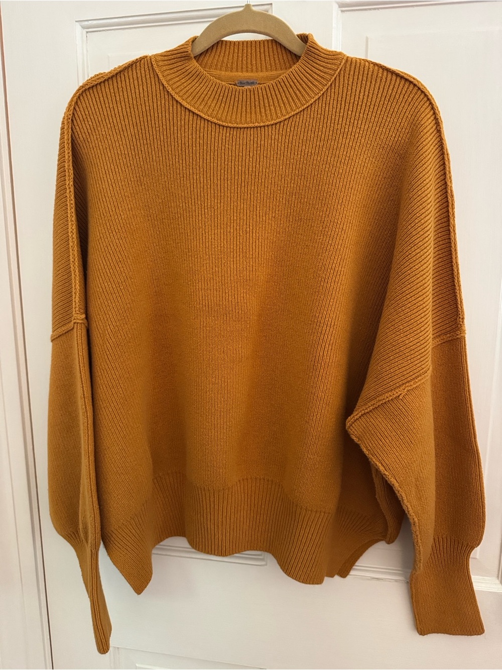 Free People easy street tunic Oversized Mustard Crewneck Sweater - Women